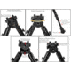 Lion Gears Scout-Pod Tactical Button-Lock Folding Bi-pods with Integrated Picatinny/Weaver Mounting Deck, 8.5in - 10.6in, LG-SP-BL09