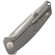 Liong Mah Designs Endevour Folding Knife, 3.75in Satin Cpm S35Vn SS Drop Point, Gray Stonewash Titanium Handle, Pocket Clip, Black Nylon Case, ENDEVOUR STONEWASH