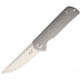 Liong Mah Designs Warrior One Version 2 Folding Knife,3.25in,S35VN Steel,Standard Edge,Stonewash,Gray,Titanium Handle LMDW12