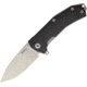 Lionsteel KUR Linerlock Black Folding Knife,3.375in,Standard Edge,Drop Point,Stonewash,Black,G10 Handle LSTKURBK