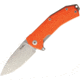 Lionsteel KUR Orange G10 Folding Knife,3.375in,Standard Edge,Drop Point,Stonewash,Orange,G10 Handle LSTKUROR