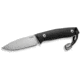 Lionsteel M1 Fixed Blade G10 Knife, M1 Fixed Blade, 6.75in Overall, 3in Satin Bohler M390 SS Drop Point, Black G10 Handle, Lanyard With Titanium Bead, Brown Leather Sheath, M1 GBK