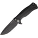 Lionsteel SR11 Framelock Folding Knife, 3.5in Black Oxide Coated Sleipner Tool Steel Drop Point, Black Textured Aluminum Handle, Glass Breaker, Pocket Clip, SR11A BB