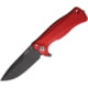 Lionsteel SR11 Red Framelock Folding Knife, 3.5in Black Oxide Coated Sleipner Tool Steel Drop Point, Red Textured Aluminum Handle, Glass Breaker, Pocket Clip, SR11A RB