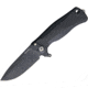 Lionsteel SR22 Framelock Folding Knife, 3in Black Oxide Coated Sleipner Tool Steel Drop Point, Black Textured Aluminum Handle, Glass Breaker, Pocket Clip, SR22A BB