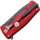 Lionsteel SR22 Framelock Folding Knife, 3in Black Oxide Coated Sleipner Tool Steel Drop Point, Red Textured Aluminum Handle, Glass Breaker, Pocket Clip, SR22A RB