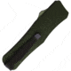 Mantis Auto OTF Automatic Folding Knife, 3.25in, 440C Stainless, Drop Point Blade, Satin Finish, Green Checkered Aluminum Handle, OTF815GDP