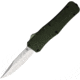 Mantis Auto OTF Automatic Folding Knife, 3.25in, 440C Stainless, Drop Point Blade, Satin Finish, Green Checkered Aluminum Handle, OTF815GDP