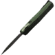 Mantis OTF Automatic Folding Knife, 4.63in Closed, 3.25in Satin Double Edge 440C Stainless Stiletto Style Blade, Green Checkered Aluminum Handle, OTF 817 G ST PL