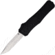 Mantis Auto OTF Automatic Folding Knife, 3.25in, 440C Stainless, Tanto Blade, Plain, Satin Finish, Black Checkered Aluminum Handle, OTF814BTANTO