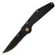 Mantis GT Folding Knife,3.75in Drop Point Combo Ti-Nitrate coated Stainless Steel, Black Aluminum Handle GT102