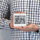 Marathon Atomic Desk Clock w/Backlight, Heat and Comfort Index, White, CL030054-WH-00-NA