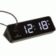 Marathon LED Alarm Clock w/Two USB Ports, Black CL030055BK