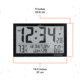 Marathon Slim Jumbo Atomic Digital Wall Clock, Black, 14.6in x 1.2in x 9in, CL030062-BK-FD-NA