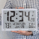 Marathon Slim Jumbo Atomic Digital Wall Clock, Graphite Grey, 14.6in x 1.2in x 9in, CL030062-GG-FD-NA