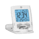 Marathon Travel Alarm Clock w/ Calendar and Temperature, White, 2.5in x .5in x 3in, CL030023-WH-SV-NA