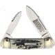 Marbles Black Stag Large Canoe Folding Knife, Black, Black stag bone handle, KB203 / MR478