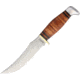 Marbles Fixed Blade Skinner Fixed Blade Knife, 5.5in, Stainless Steel, Standard Edge, Satin, Stacked Leather Handle MR397
