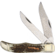 Marbles Folding Hunter Imitation Stag Folding Knife, Satin SS Clip And Skinner Blades, Imitation Stag Handle, Black Nylon Sheath, KB223/ MR417 #61 SHIELD
