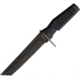 Maserin Myrmillo Fixed Blade Knife, 12.25in Overall, 7in Black Mil-Spec Coated N690Co Steel Tanto Blade, Black Forprene Handle, Black Nylon Molle Compatible Belt Sheath, 961
