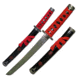 Master Cutlery Fixed Blade, 21in, Carbon Steel Blade, Red Cord Wrap Handle SW-72SRD