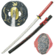 Master Cutlery Fixed Blade, 41in, Carbon Steel Blade, Red Cord Wrapped With Imitation Ray Skin Handle SW-768RD