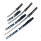 Master Cutlery SW-84BK-4 Samurai Sword Set, Stainless Steel Blade, Cord Wrapped Handle w/ Menuki, 3 Piece Set, Black, SW-84BK-4