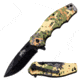 Master USA Drop Point Spring Assisted Knife, 3.25 in, 3Cr13 Stainless Steel Stainless Steel, Digital Camo, MU-A104DC