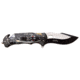 Master USA Embossed Printing Spring Assisted Knife, 3.75 in, 3Cr13 Stainless Steel Stainless Steel, Drop Point, Black/Grey Skeleton, MU-A116K