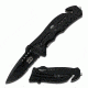 Master USA Folding Blade, 3.25in, Stainless Steel Blade, Skull Medallion On G10 Effect Black Nylon Fiber Handle MU-A010BK