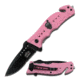 Master USA Folding Blade, 3.25in, Stainless Steel Blade, Skull Medallion On G10 Effect Pink Nylon Fiber Handle MU-A010PK