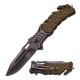 Master USA Folding Blade, 3.5in, Stainless Steel Blade, Army Green Nylon Fiber Overlay Handle, MU-A022GN
