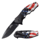 Master USA Spring Assisted Folding Knive, 3.25in Blade, Injection Moded, 3CR13 Steel Blade Knive, US Flag, MU-A104AF