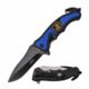 Master USA MU-A069BL Spring Assisted Knife, 3.5in, 3CR13 Stainless Steel, Spear Point, Black Blade, Injection Molded/Aluminum Handle, Blue/Black, MU-A069BL