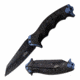 Master USA MU-A074BL Spring Assisted Knife, 3.25in, 3CR13 Stainless Steel, Sheepfoot, Black Blade, Injection Molded Handle, Blue/Black, MU-A074BL