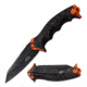 Master USA MU-A074OR Spring Assisted Knife, 3.25in, 3CR13 Stainless Steel, Sheepfoot, Black Blade, Injection Molded Handle, Orange/Black, MU-A074OR