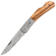 Mastiff Folder Knife, Zebra Wood Handle, Damascus Blade, Plain MFKJ-004ZW