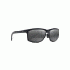 Maui Jim Pokowai Arch Polarized Rectangular  Sunglasses,Black Matte,Neutral Grey Lens 439-2M