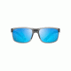 Maui Jim Pokowai Arch Polarized Rectangular  Sunglasses,Translucent Matte Grey,Blue Hawaii Lens B439-11M