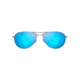 Maui Jim Sea House Polarized Aviator  Sunglasses,Silver,Blue Hawaii Lens B772-17