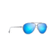 Maui Jim Shallows Polarized Aviator Sunglasses, Dove Grey Frame, Blue Hawaii Lens, Dove Grey B543-27A