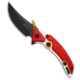 Maxace Knives Maxace Dragon Knight Frame Lock Knife Red/White Cerakote Ti 4" Black M398, Red/White, Bohler M398, adult, BHQ-212425