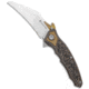 Maxace Maxace Red Queen III Frame Lock Flipper Knife Carbon Fiber/Titanium 4" Satin, Bronze, Bohler M390, adult, BHQ-135857