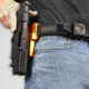 Maxtor Tactical Alloy Competition OWB Holster w/ Align Tactical Thumb Rest, H&amp;K VP9L, Right, Carbon Fiber/Orange, ACHOR-VP9LREST-CF