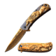 MC Masters Collection Folding Blade, 3.5in, Stainless Steel Blade, 3 Tone Treated 3D Sculpted Stainless Steel Handle MC-031GD