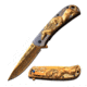 MC Masters Collection Folding Blade, 3.5in, Stainless Steel Blade, 3 Tone Treated 3D Sculpted Stainless Steel Handle MC-A031GD