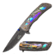 MC Masters Collection Folding Blade, 3.75in, Stainless Steel Blade, Rainbow Titanium Coated Handle MC-A017BR