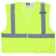 MCR Safety CL2MLPFRM Hi Vis Reflective Safety Vest, ANSI Type R Class 2, Mesh with 2in Silver Stripes, Breakaway Design with Hook and Loop Closures, Fluorescent Lime, M, CL2MLPFRM