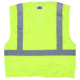 MCR Safety CL2MLM Hi Vis Reflective Safety Vest, ANSI Type R Class 2, Mesh with 2in Silver Stripes, Breakaway Design with Hook and Loop Closures, Fluorescent Lime, M, CL2MLM