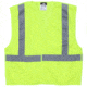 MCR Safety CL2MLM Hi Vis Reflective Safety Vest, ANSI Type R Class 2, Mesh with 2in Silver Stripes, Breakaway Design with Hook and Loop Closures, Fluorescent Lime, M, CL2MLM